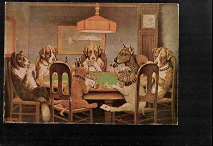Dogs Playing Poker - A Friend in Need (1903) – poker, cheating