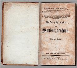 Anfangsgrunde der Wundarzneykunst . Band 4 Vierter Band : Zweyte Auflage. Mit 5 Kupfertafeln.