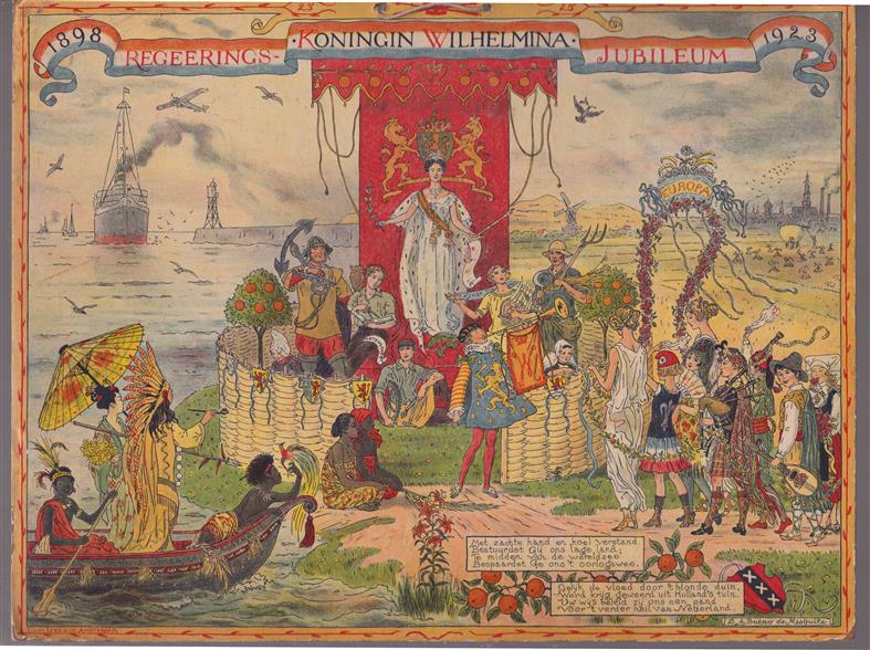 Schoolplaat - 1898 1923 Regeerings Jubileum Koningin Wilhelmina