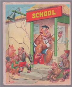 Vintage Ape Puzzle (thick paperboard)  Monkey school
