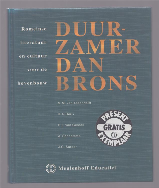 Duurzamer dan brons, Romeinse literatuur en cultuur voor de bovenbouw