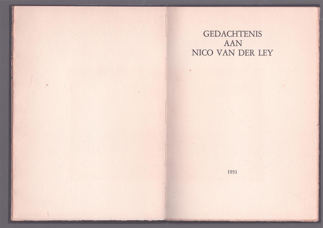 Gedachtenis aan Nico van der Ley