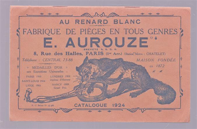 Au Renard Blanc – Fabrique de pièges en tous genres – Catalogue 1924