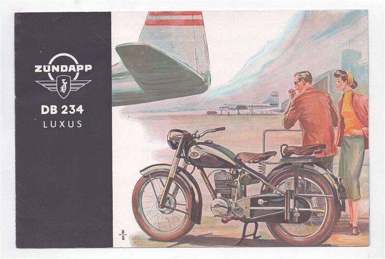 Zündapp DB 234 Luxus (Geïllustreerde product- en reclamefolder, uitvouwbaar tot één groot plat vel)