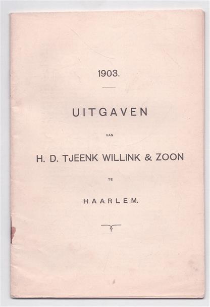 Fondscatalogus van de firma W. E. J. Tjeenk Willink te Zwolle ( omslagtitel)
