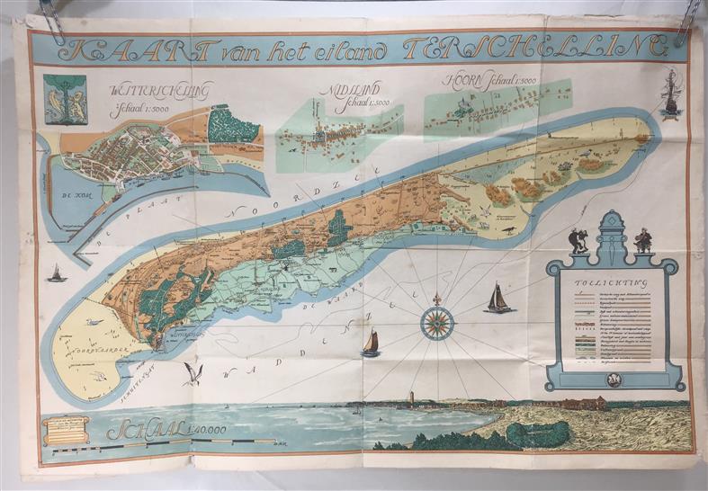 (PLATTEGROND / KAART - CITY MAP / MAP) Kaart van het eiland Terschelling