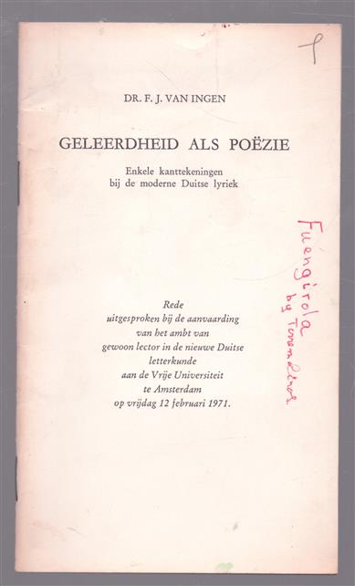 Geleerdheid als poezie, enkele kanttekeningen bij de moderne Duitse lyriek